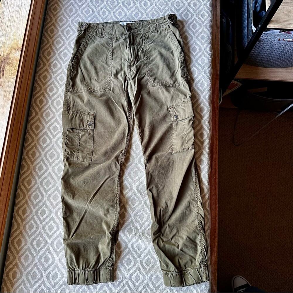 Anthropologie Army Green Cargo Jogger sz 26 Military Inspired Boho Chic - Picture 2 of 10